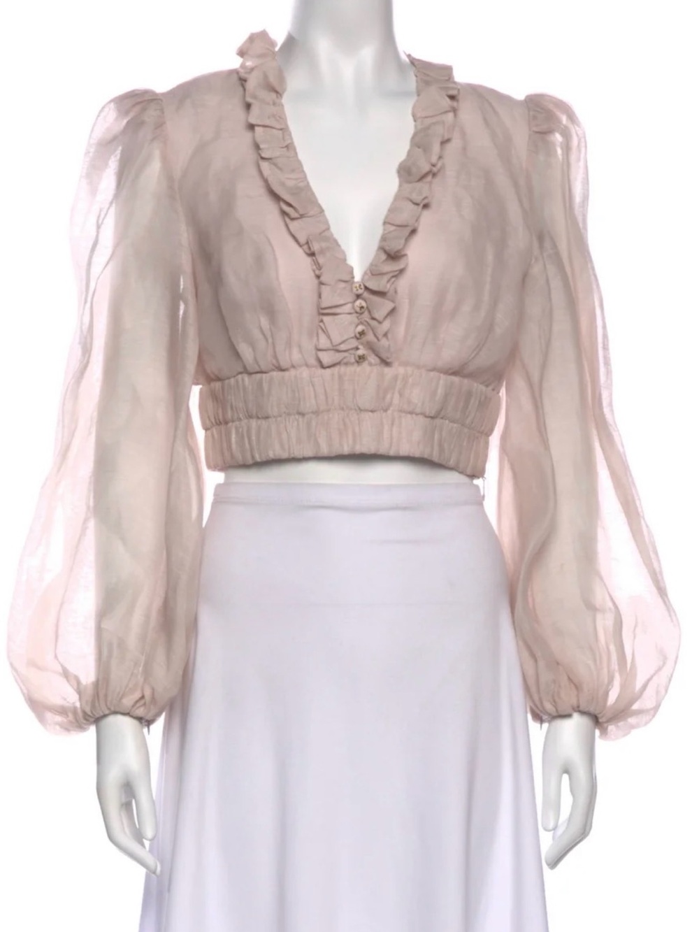 Zimmermann Linen V-Neck Crop Top size 1